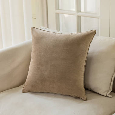 Beige discount velvet pillow